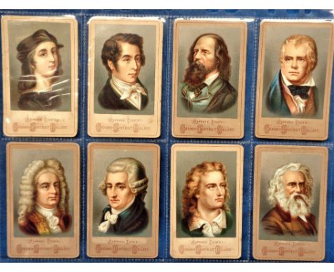 Cartes de Visite, Raphael Tuck's Chromo Portrait Gallery, 6 cards to comprise Raphael, Weber, Tennyson, Scott, Handel, Haydn,