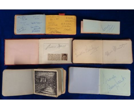 Autograph albums, 8 autograph albums, various sizes, 1930's onwards containing various signatures including film &amp; entert