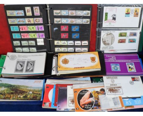 Stamps, GB Channel Islands and IOM. Large collection of UM stamps and first day covers in 8 albums/stockbooks