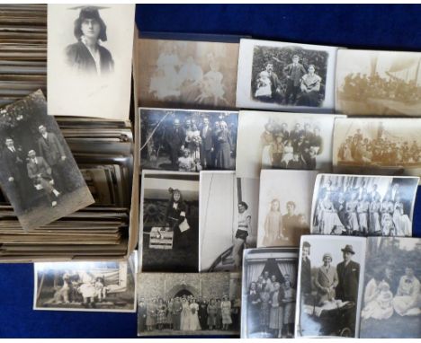 Postcards/photo's, a collection of approx. 470 social history RP's inc. weddings, children, portraits, Sunday Best, fancy dre