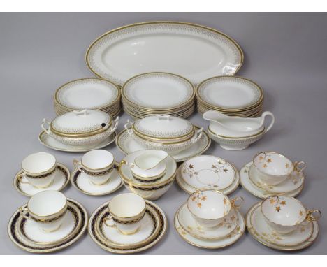 A Collection of Various Gilt Decorated Tea and Dinnerwares to comprise Part Set of J and G Meakin Greek Key Design Dinnerware