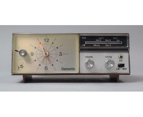 A Vintage Dansette Radio Alarm Clock, 17.5cm wide 