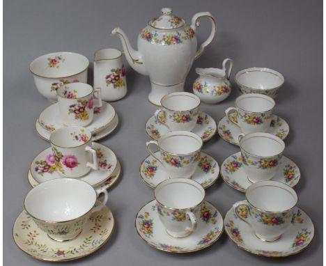 A Collection of Various Coffee Wares to comprise Tuscan Floral Decorated Set including Six Saucers and Cups, Milk Jug, Coffee