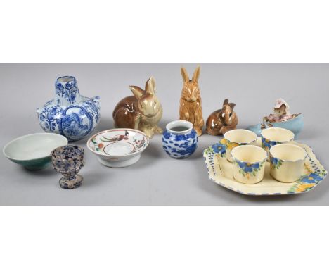 A Collection of Various Ceramics to Include Poole Rabbit, Beswick Beatrix Potter, Old Woman Who Lived In a Shoe, Egg Cup Set,