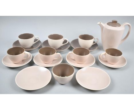 A Collection of Poole Coffee Cans and Saucers Together with Coffee Pot 