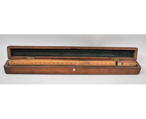 A Late 19th Century Mahogany Cased Set of Scale and Drawing Rulers by Stanley, Thornton, Troughton &amp; Simms etc, 40.5cm Lo