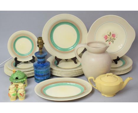 A Set of Susie Cooper Production Crown Works Burslem Dinnerwares together with a Bachelors Tea Pot, Batchelors, Italian Table