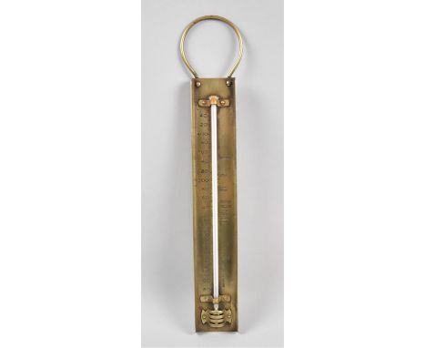 A Vintage Brass Cook's Thermometer by Brannan of London, 38cm Long 