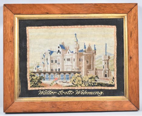 A Framed German Tapestry, "Walter Scott Wohnung", 32x24cm 