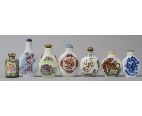 A Collection of Seven Various Ceramic Snuff Bottles 