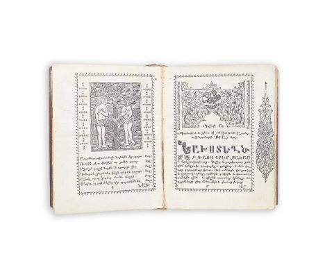 ARMENIAANANIA SANAHNETSI. Girk vor kotchi zhoghovadsou [Compilation of Stories],  text in Armenian, title and text within typ