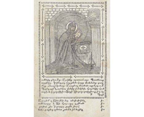 ARMENIAGREGORY OF NAREK, SAINT. Girk Aghotits'Srboyn [Book of Lamentations],  edited by Minas Amdetsi, text in Armenian, all 