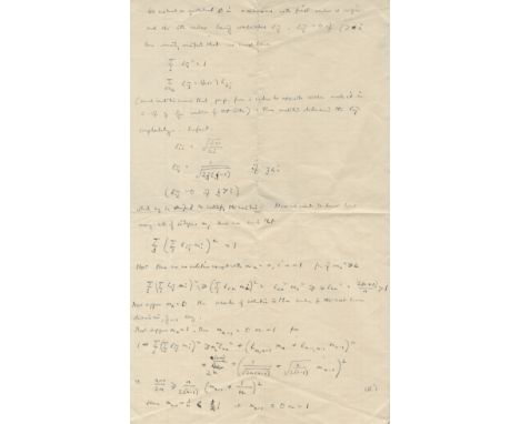 TURING (ALAN)Autograph mathematical calculations setting out a problem in n-dimensional geometry, commencing with the constru