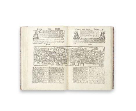 SCHEDEL (HARTMANN)Liber Chronicarum,  364 leaves (of 366, wanting 2 blanks), 51 lines and headline, double column, gothic let