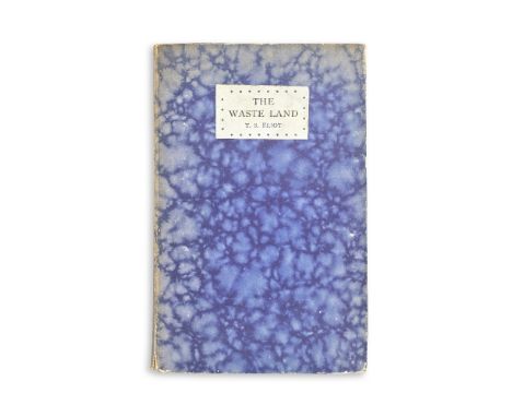 ELIOT (T.S.)The Waste Land, FIRST ENGLISH EDITION,  publisher's blue mottled boards, printed label on upper cover, fading to 