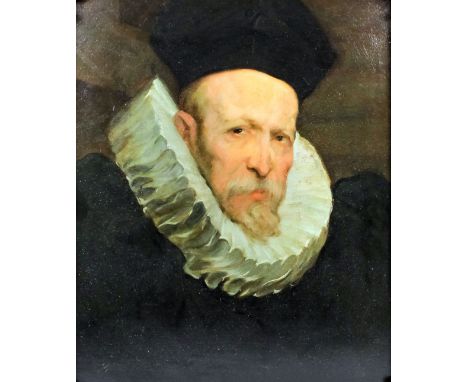 Attributed to Alfred Palmer (1877-1951) - Oil painting - Shoulder length portrait in the 17th Century manner of an elderly be
