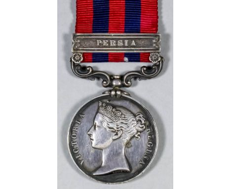 A Victoria India General Service Medal, with one bar "Persia", awarded to Assistant Apothecary E. Heffernan, H.M. Steamer "Pl