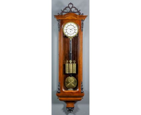 19th Century rosewood and ebonised cased "Grand Sonnerie Vienna Regulator" by D. Schwartz of Vienna, the 6.5ins diameter whit