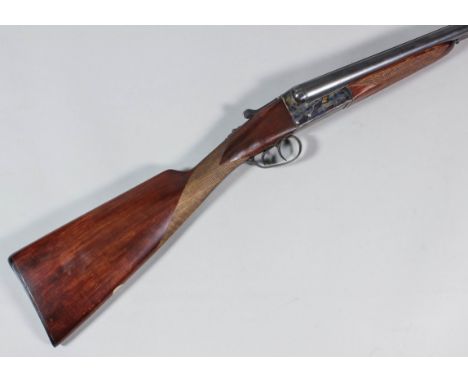 A 12 bore box lock ejector shotgun by A.Y.A, (Yeoman Model), serial No. 581871, 28ins blued steel barrels with milled top rib