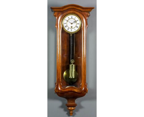 A late 19th Century walnut cased "Vienna Regulator" of small proportions by W.Schonberger of Vienna, the 4.5ins diameter whit