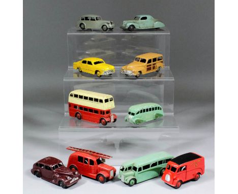 A collection of Diecast Dinky toys, including - Royal Mail Van (260), M.G Midget (1080, both boxed, Lincoln Zephyr, Triumph, 