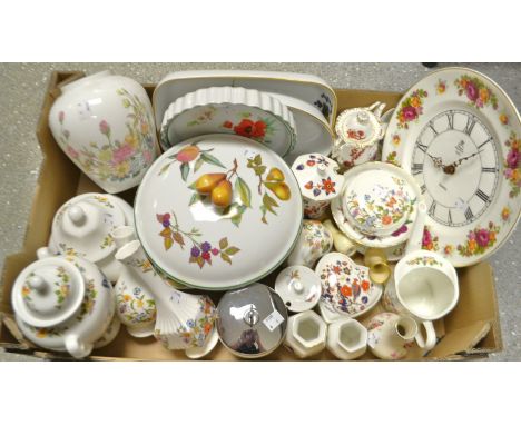 An Aynsley Cottage Garden pattern two handled pedestal vase and cover, other, vases, watering can, trinket dishes, etc; a Bir