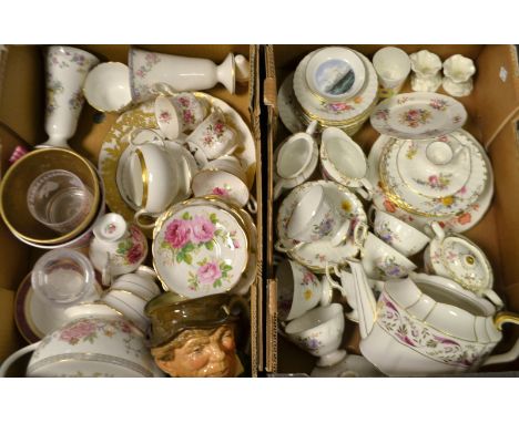 Ceramics - a Royal Crown Derby Gold Aves 27cm plate; part tea sets; Coalport; Royal Douton; Royal Crown Derby; vases, decorat