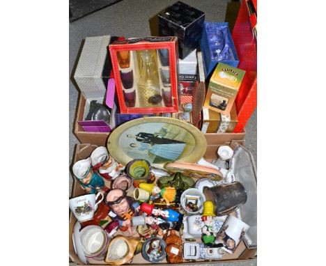 A Sylvac novelty planter as a toadstool house; a set of plastic miniature Diddy Men; character jugs, including Artone and Mel