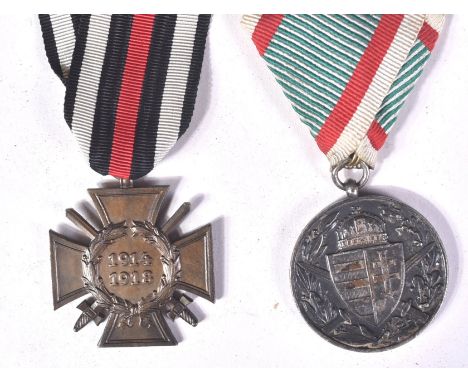 Two WWI First World War medals comprising Imperial German / Prussian&nbsp;Hindenburg Cross (marked to reverse 84 R.V PFOPZHEI