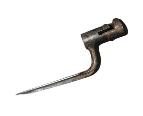 An 18th Century believed Swiss sporting bayonet.&nbsp;Slot to the socket collar with trowel shaped head and a pronounced cent