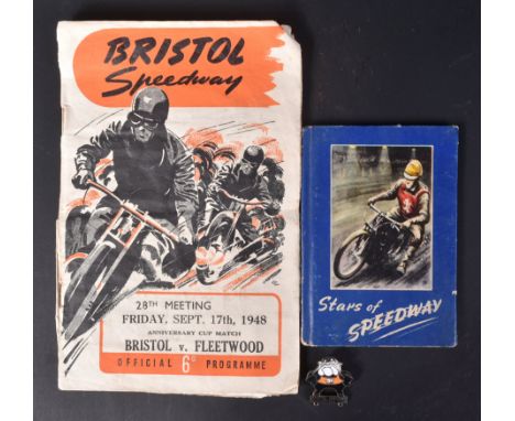 Bristol Speedway - two vintage ( 1948 &amp; 1950 ) Bristol Speedway Motorcycle Racing event programmes along with a ' Stars o