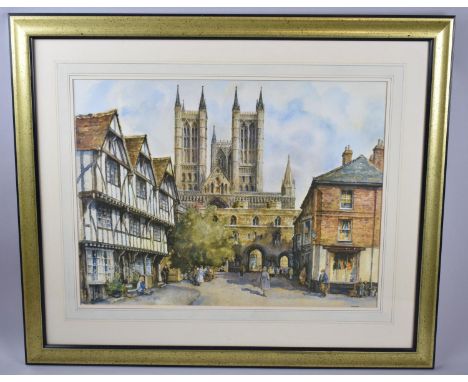 A Framed Limited Edition Lithograph by E Sturgeon, Lincoln Cathedral, 56x42cm 