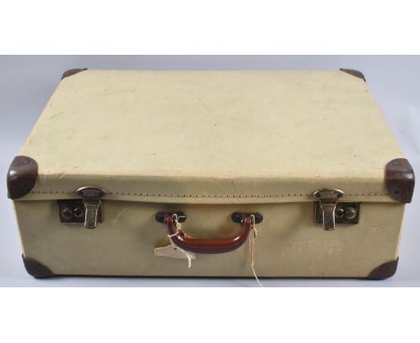 A Vintage Leather Mounted Suitcase, 55cm wide 