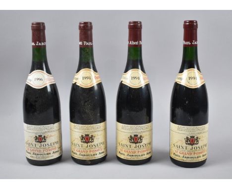 Four Bottles of Paul Jaboulet St Joseph Le Grand Pompee Red Wine, Three 1994, One 1996 