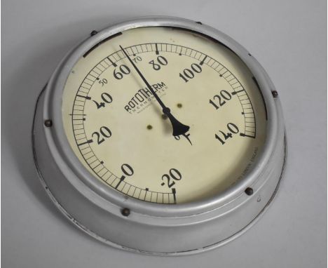 A Vintage Circular Wall Hanging Rototherm Thermometer, 27cm Diameter 