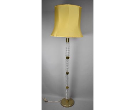 A Modern Brass Mounted Standard Lamp with Shade 