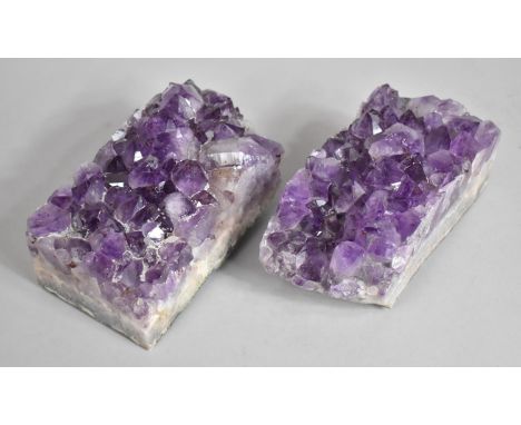 Two Sections of Amethyst Crystal, Each Approximately 19x10x8cm high 