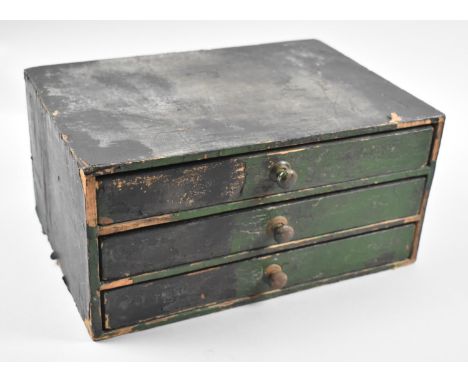 A Vintage Three Drawer Collectors Chest, 30.5x22x15cm high 
