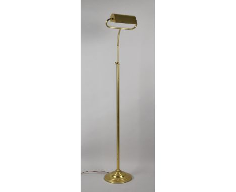 A Modern Rise and Fall Brass Standard Reading Lamp 