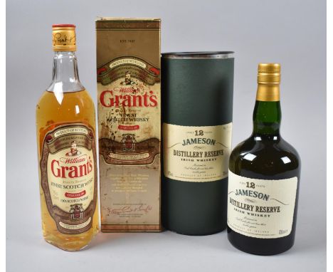 A Single Bottle of Grants Family Reserve Scotch Whisky and a Twelve Year Old Bottle of Jameson Distillery Reserve Irish Whisk