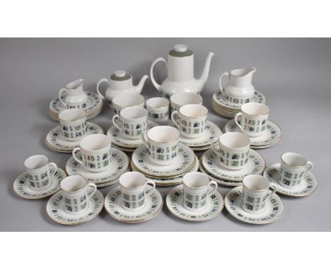 A Royal Doulton Tapestry Pattern Coffee and Tea Set to Comprise Seven Cups, Eight Saucers, Six Coffee Cans, Six Saucers, Side