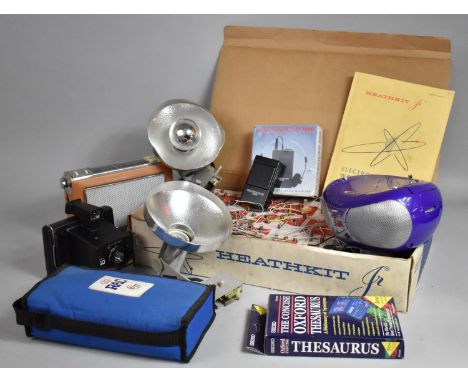 A Heathkit 35 Electronic Workshop with Instruction Manual Together With Polaroid Camera, Bush Compact Disk Player, Lamps etc,