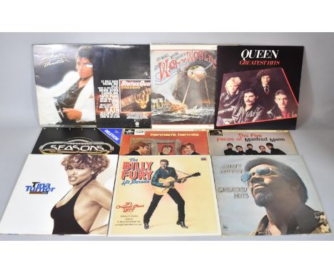 A Box of 33rpm Records to Include Queen, War of the Worlds, Status Quo, Michael Jackson, Tina Turner etc 