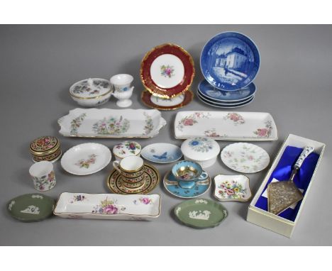 A Collection of Various Ceramics to comprise Boxed Coalport Cake Slice, Royal Copenhagen Calendar Plates, Butterfly Dish (Chi