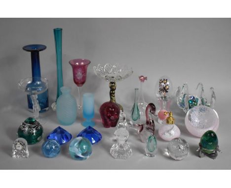 A Collection of various Glassware to comprise Paperweights, Caithness Items, Vases Etc 