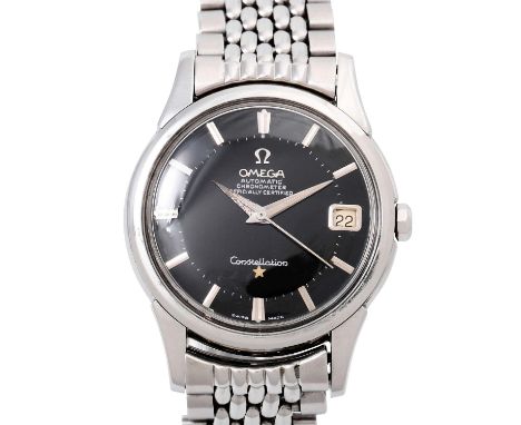 OMEGA Vintage Constellation Chronometer Ref. 14393 Herrenarmbanduhr von 1962. Edelstahl. Band mit Faltschließe. Automatikwerk