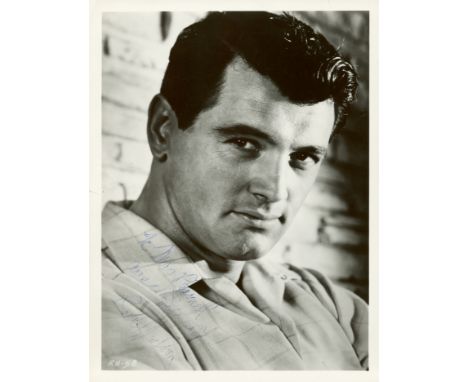 HUDSON & STEWART: Two vintage signed and inscribed 8 x 10 photographs by Rock Hudson (1925-1985) American Actor, and by James