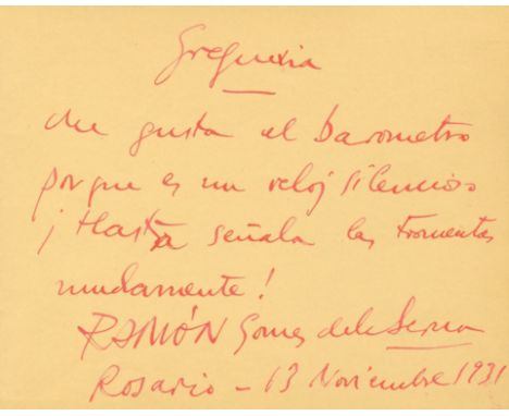 GOMEZ DE LA SERNA RAMON: (1888-1963) Spanish Writer. An avant-garde artist who strongly influenced surrealist film maker Luis