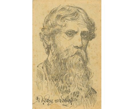 TAGORE RABINDRANATH: (1861-1941) Bengali Poet, Musician and Polymath. Awarded with the Nobel prize in literature in 1913, and