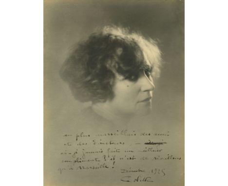 COLETTE: (1873-1954) French Novelist, best known for her novel Gigi. An excellent and unusual size signed and inscribed 7.5 x